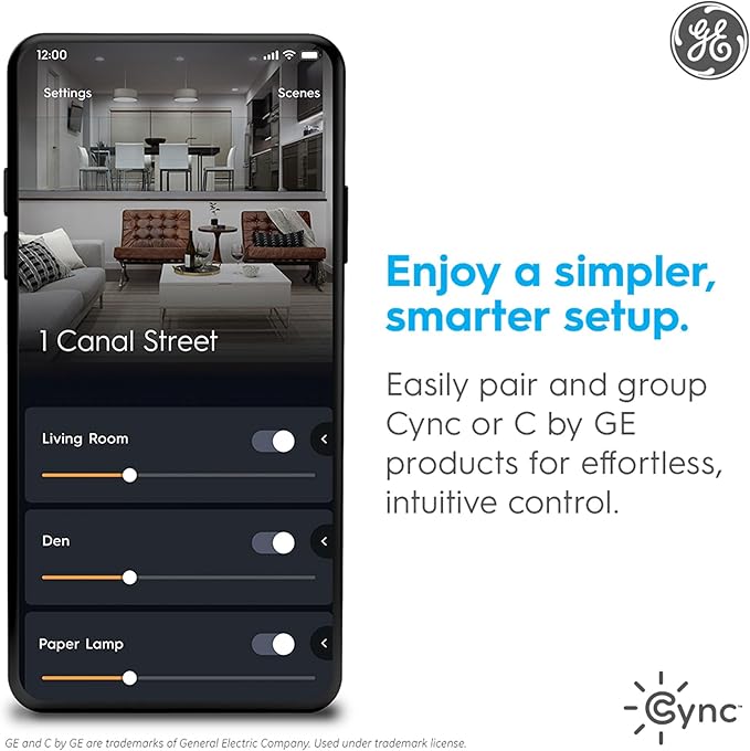 Cync GE Reveal Smart LED Wafer Downlight, Color Changing WiFi Light, Matter Compatible, Compatible with Alexa and Google Home, 4in, 3 Pack