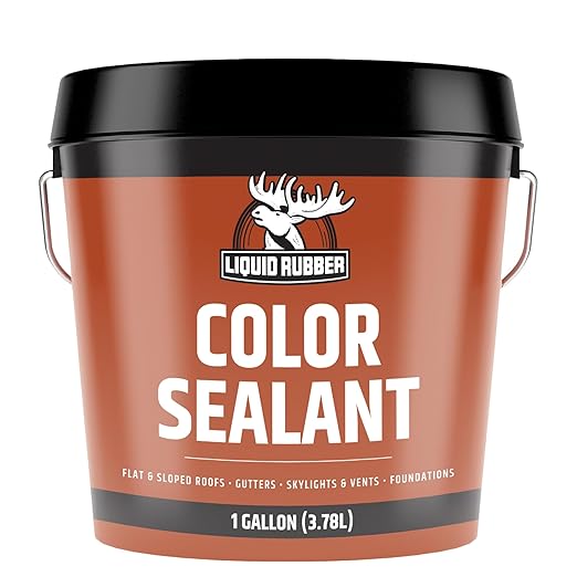 Liquid Rubber Color Waterproof Sealant - Elastomeric Roofing Coating for Flat or Slope Roofs & Foundations - DIY Paint & Leak Repair Membrane Compatible with Metal & Concrete - Dark Gray, 1 Gallon