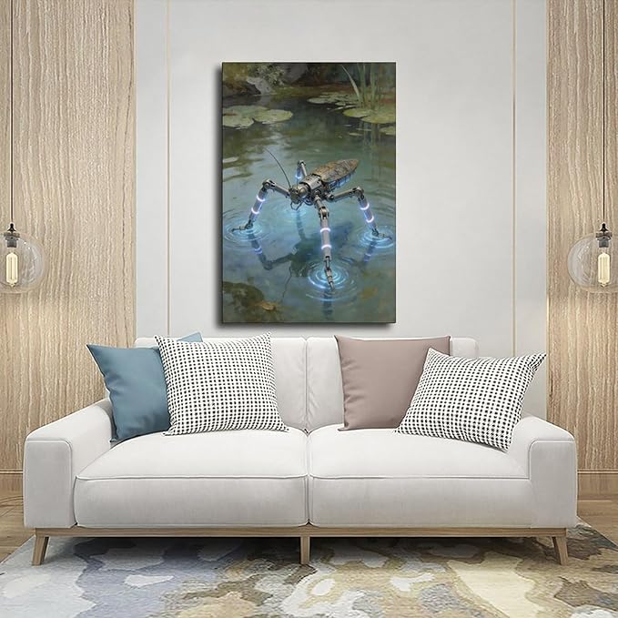 Framed Modern Sci Fi Wall Art for Living Room And Studio Futuristic Minimalist Decor 20x30inch(50x75cm)