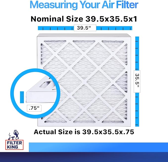 Filter King 39.5x35.5x1 Air Filter | 4-PACK | MERV 8 HVAC Pleated A/C Furnace