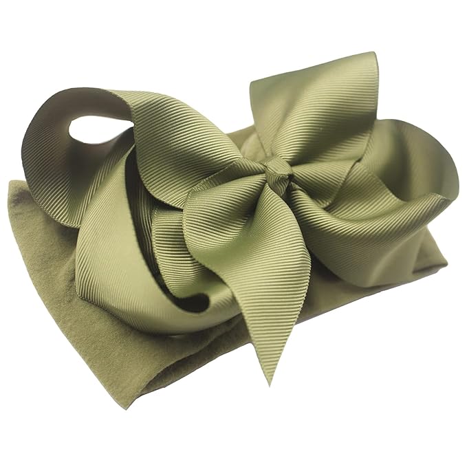 CellElection 20PCS Baby Girls Soft Nylon Headbands 6Inch Big Bows Elastic Nylon Hairbands Hair Accessories for Newborns Infants Toddlers Kids…