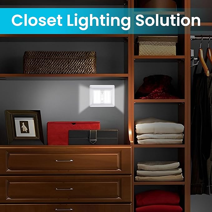 AlltroLite LED Closet Light Switch | 400 Lumen Wireless Battery Powered COB Night Light | Stick On Magnetic Battery Lights for Under Cabinet, Shelf, Shed, Kitchen, Garage, Attic, RV, DIY