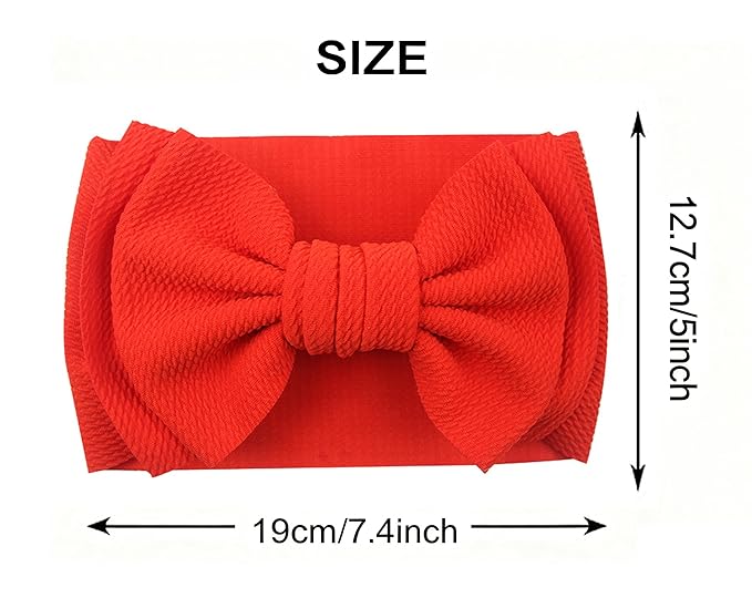 Bows for Baby Girls Headband, Newborn Bows Headbands Baby Hair Bows Hairbands Hair Accessories.(FD104-Red)