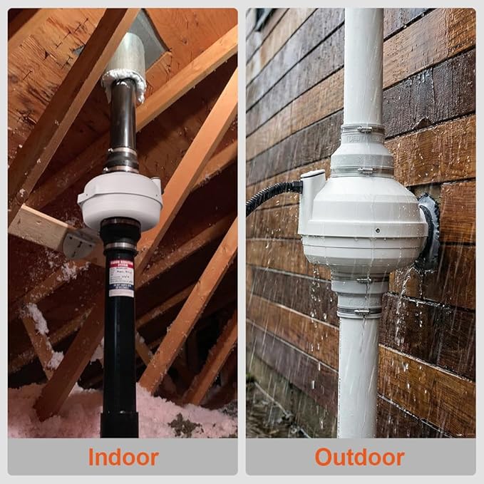 MIDCVFRUN 4 inch Radon Fan, 2 speed 260/188CFM Radon Mitigation System Quickly