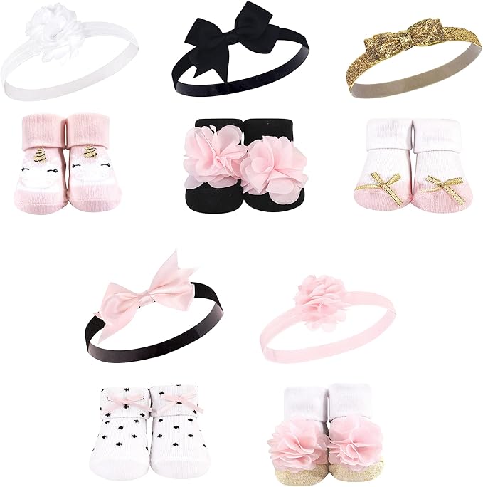 Hudson Baby Girl's Headband and Socks Giftset