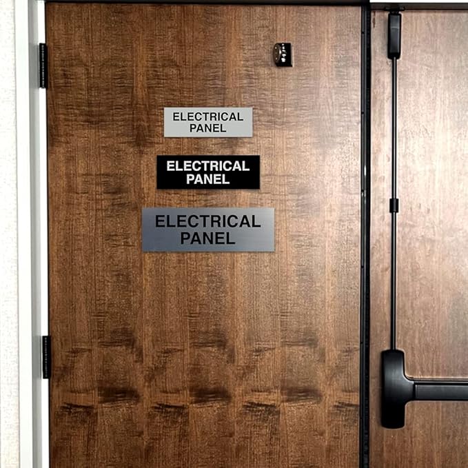 All Quality Basic Electrical Panel Sign - Fire Regulation Safety Compliance Sign -Red - Large (1 Pack)