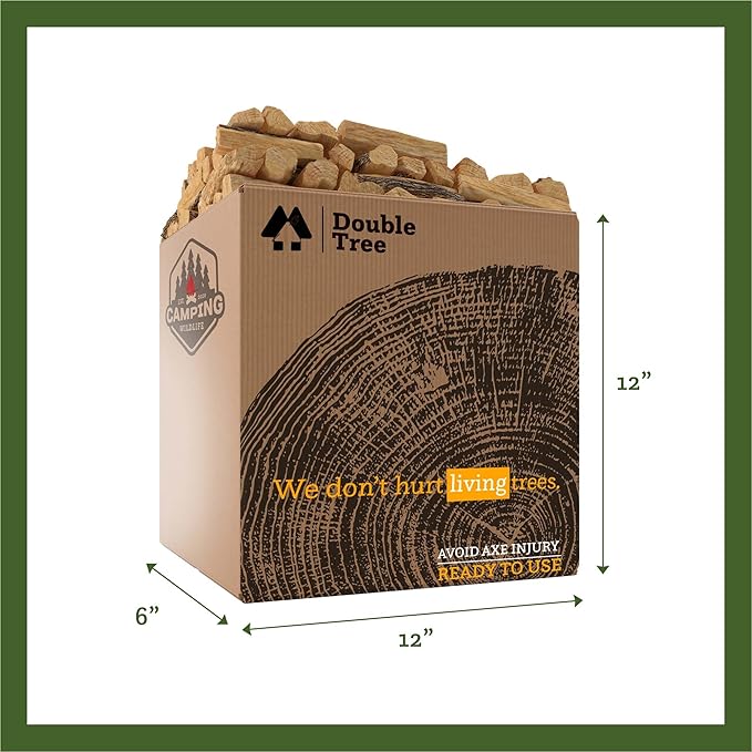 Double Tree Fire Starter Sticks - 100% Natural Cedar Wood Kindling, Quick & Easy Burning for Campfire, Camping Cooking Stove, Fire Pit, Fireplace & Grilling, lndoor & Outdoor - (Medium 1/2 Cubic ft)