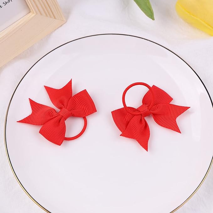 A set of two Cute Bow-shaped Elastic Hair Clips for Children. (yellow)
