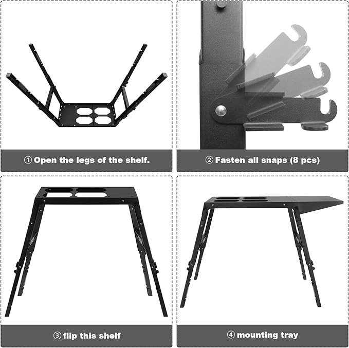 Portable Griddle Stand Compatible for Blackstone 17” 22" Propane Table Top Grill Stand,Universal Outdoor Camping Cooking Station with Side Shelf, Perfect Take Along for Outdoor Cooking and Camping