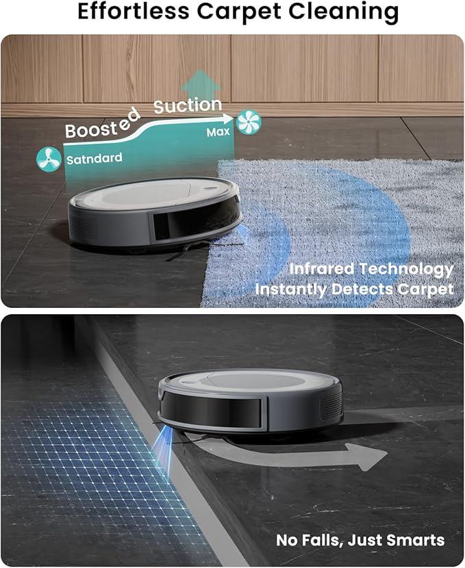 Lefant M310 Ultra Robot Vacuum and Mop, 6000Pa Suction-Slim Robotic Cleaner with ToF LiDAR Navigation, Accurate Obstacle Avoidance, WiFi/App/Alexa Control, 170min Runtime, for Pet Hair and Home