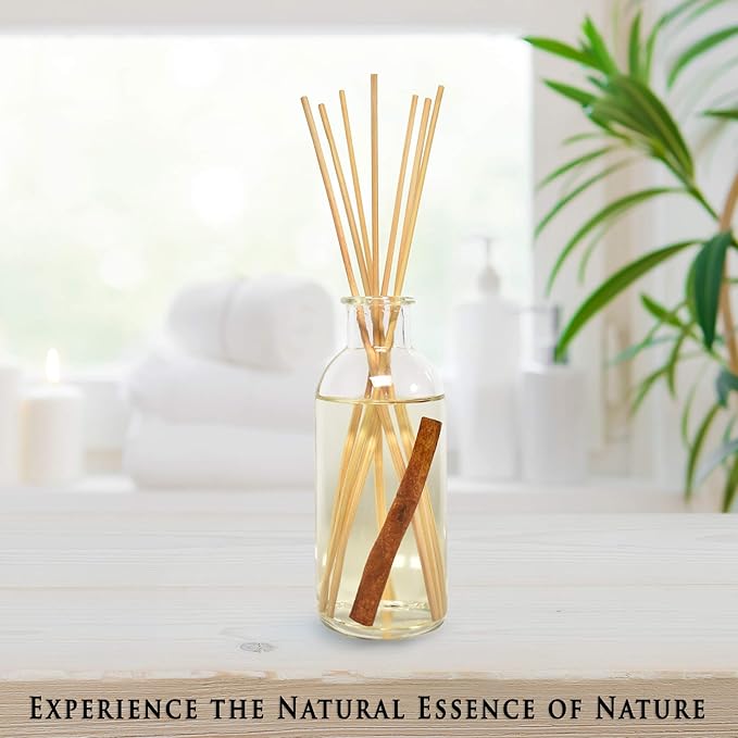 Urban Naturals Cinnamon Vanilla Oil Reed Diffuser Set | Warm, Fresh Baked Cookies | Perfect Fall Scent! | Made w/Essential Oils | Great Kitchen Scent & Gift Idea | Eco-Friendly. Vegan.