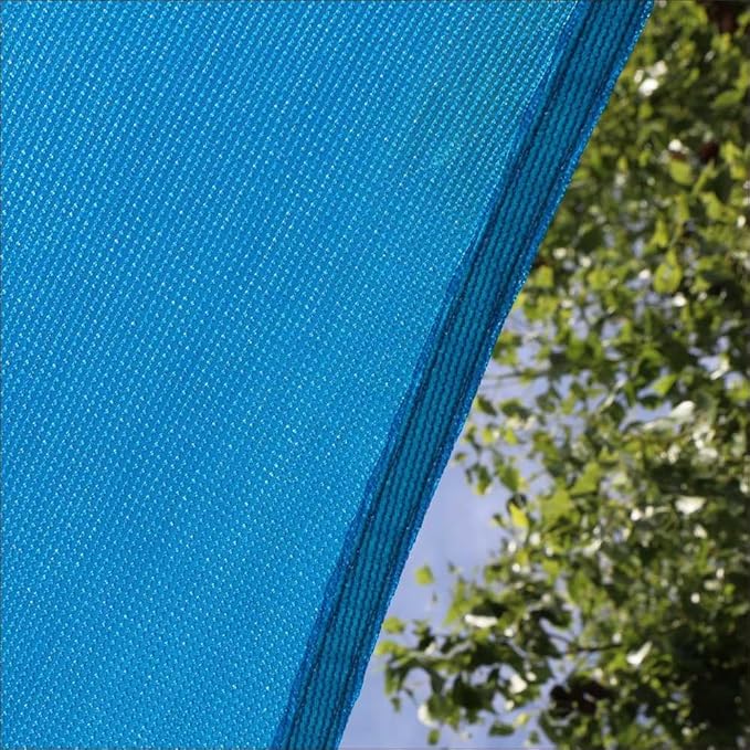 Amgo Custom Size 21' x 22' Blue Rectangle Square Sun Shade Sail UPF50+ AGTAPR1620, Order to Make Canopy Awning, 95% UV Blockage, Water & Air Permeable, Commercial and Residential (We Customize)