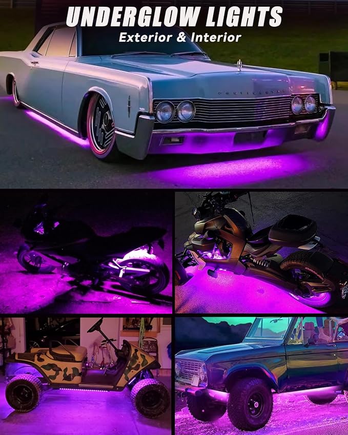 12V Led Light Strip 12.75Inch Waterproof Led Light Strips for Cars Motorcycles Golf Cart Interior & Exterior Marine Boat Pink Led Strip 12V 5050 18SMD,Pack of 4