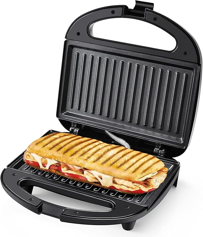 OSTBA Sandwich Maker, 2 Slice Grilled Cheese Maker with Non-stick Grill Plates, Indicator Lights, Cool Touch Handle, Easy to Clean and Store, 750W