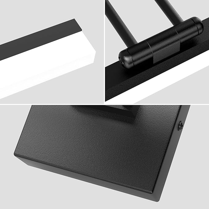 Ralbay 40" Modern LED Matte Black Bathroom Vanity Light 24W Adjustable Black Vanity Lighting Modern LED Bathroom Vanity Light Fixtures Over Mirror (6000K Cool White Light)