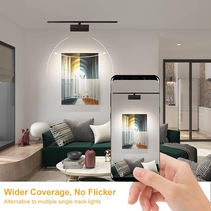 VANoopee 3-Color Dimmable LED Track Lighting Heads H Type Bright Track Light Heads Ceiling Spotlight Fixtures for Kitchen, 3000K 4000K 5000K, Flood Wide Beam 100°, Flicker Free CRI90+ Black 24W 2 Pack