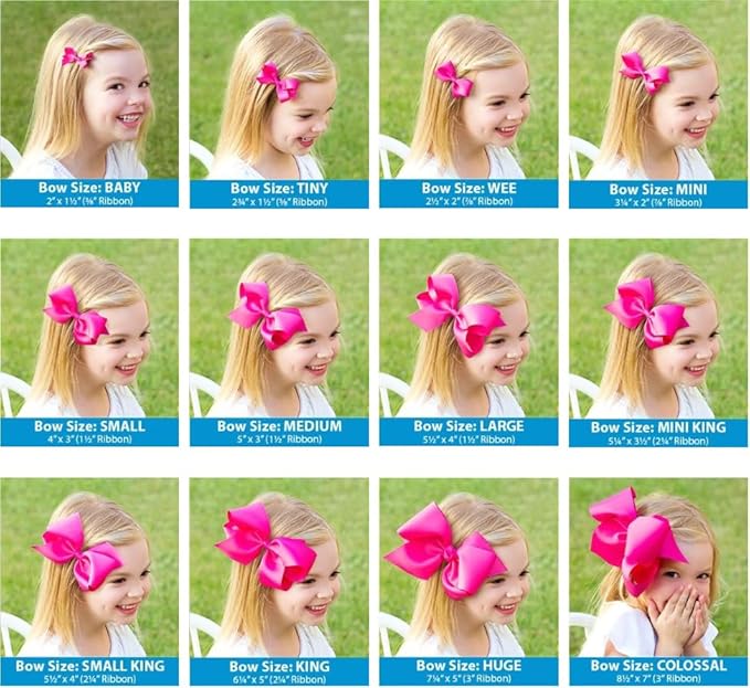 Wee Ones Girls' Classic Grosgrain Hair Bow with Scalloped Edges, No-Slip Hair Clip, Handmade, Pearl, Mini