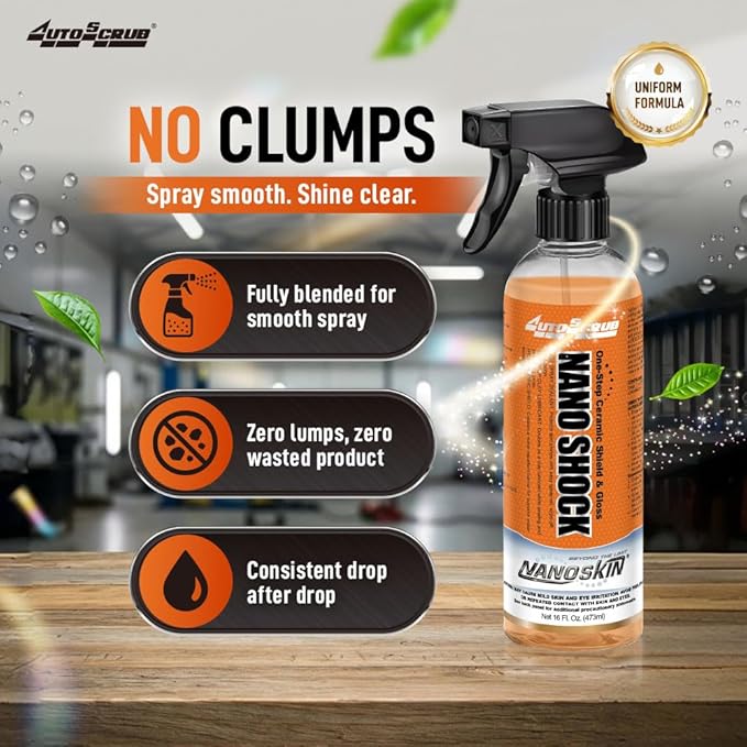 Nanoskin NANO SHOCK One-Step Ceramic Shield & Gloss 1 Gallon – SiO2 Spray Sealant, Clay Lubricant & Hydrophobic Coating | Easy Spray-On Wipe-Off Gloss for Cars, Trucks & RVs