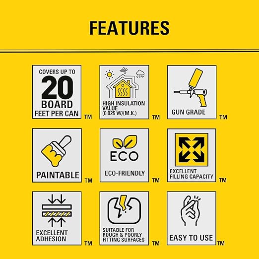 STANLEY F 990P Supercoat Spray Foam Insulation Kit - Closed Cell Spray Foam Covers Up to 360 Sq.Ft.,(11.32/2 inch R-Value) - Including Gun, Cleaner, Safety Items - 27.1 oz, 18 Pack