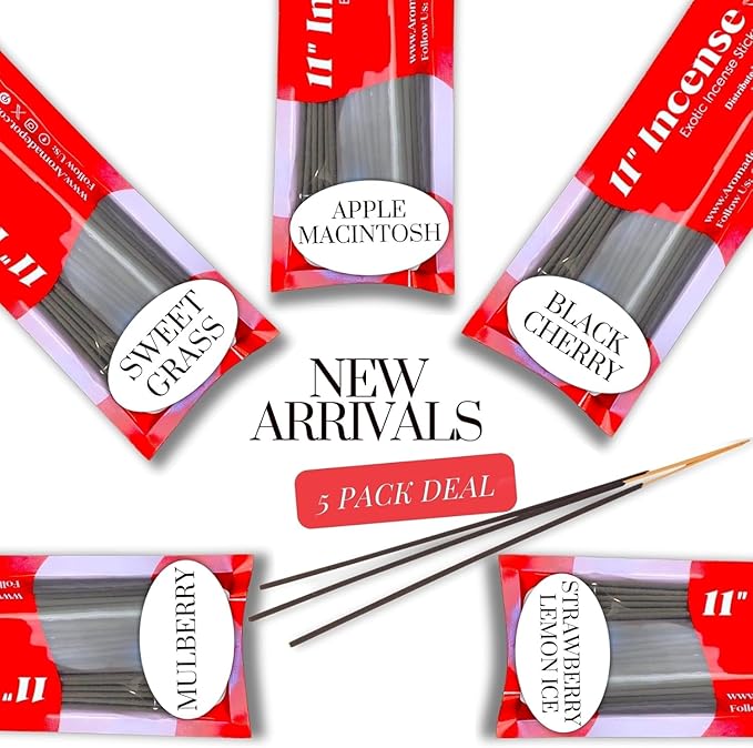 French Vanilla Most Exotic 11'' Incense Sticks. Approx. 85 to 100 Sticks Per Bundle, Each Natural Stick Burns for 45 mins to 1 Hour Each Long Lasting Guarantee 100% Pure