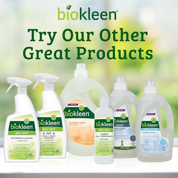 Biokleen Bac-Out Pet Stain Remover - Spray & Gallon Refill - Enzymatic, Natural, Destroys Stains & Odors Safely, for Pet Stains on Carpets - Eco-Friendly, Plant-Based