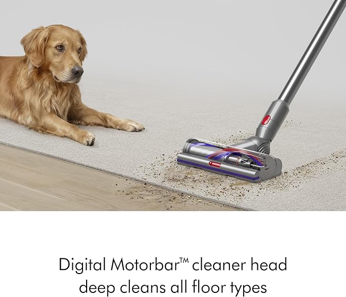 Dyson V15 Detect Plus Cordless Vacuum, Illumination Reveals dust, 240AW, 3 Power Modes, Up to 60 Minutes,² Deep Cleans Hard Floors and Carpets, Detangles pet Hair, Converts to Handheld