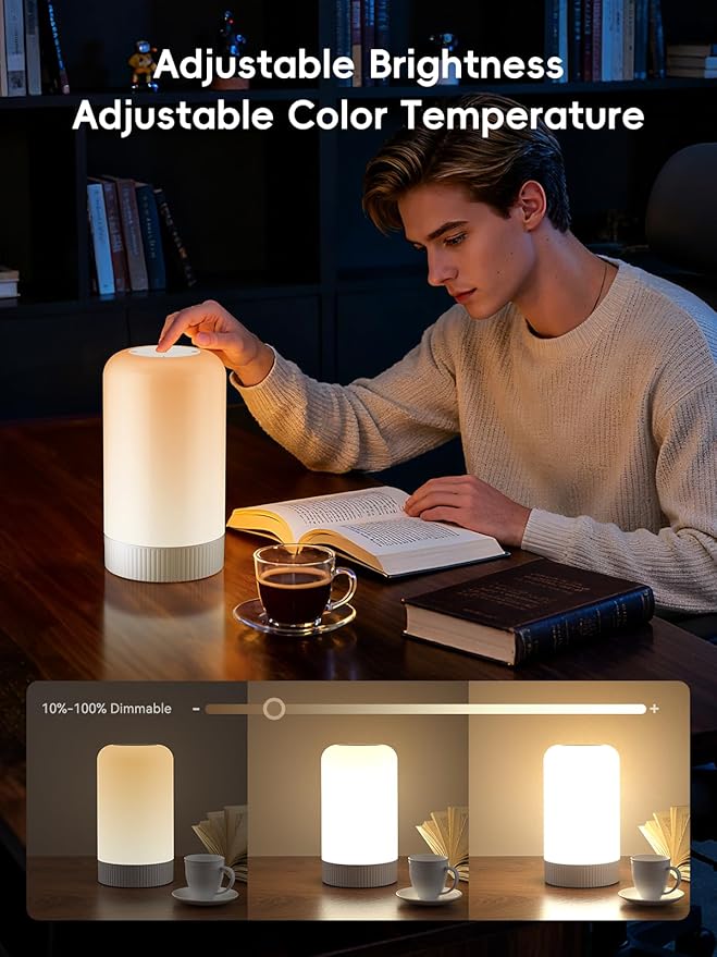 OIYN RGBICWW Smart Table Lamps, Touch Bedside Small Table Lamp, LED Desk Lamp with 30+ Scenes & 16M Colors, App & Touch Control, Color Changing Lamp for Bedroom Living Room Dimmable Night Light, Black