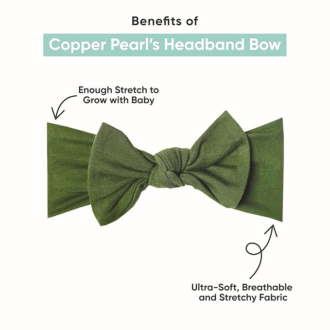 Copper Pearl Baby Bows: Stylish Headbands for Baby Girls, Premium Soft and Stretchy Baby Headbands, Perfect for Newborns, Trendy Designs - Briar