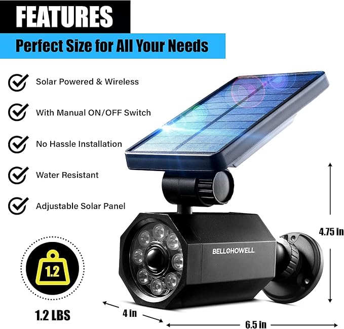 Bell+Howell Bionic Spotlight Original LED Solar Outdoor Lights with Motion Sensor Super Bright Outdoor Solar Lights Waterproof Landscape Lighting for Yard, Garden Outdoor Lighting As Seen On TV