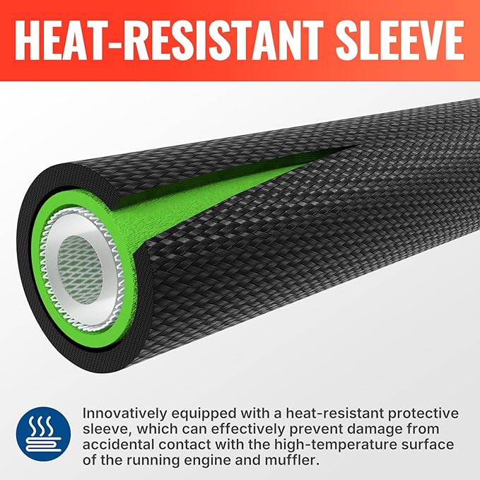 YAMATIC Upgraded Pressure Washer Hose 50 FT 3400 PSI, 1/4" Wear & Kink Resistant Power Washer Hose with Heat Protect Sleeve, Durable Replacement Hose for Uberflex Flexzilla Ryobi