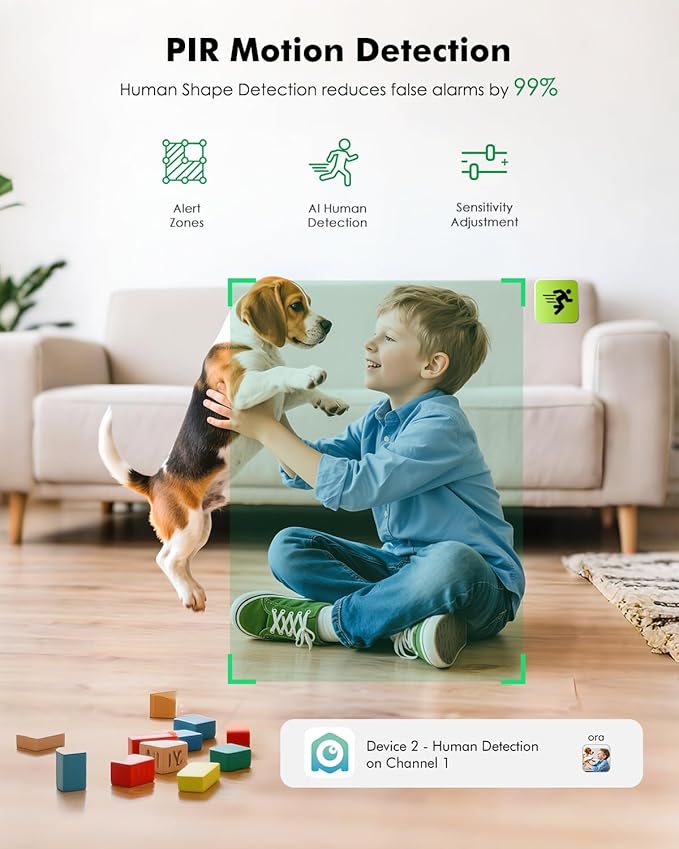 2.5K 4MP Pan/Tilt Security Camera Indoor with 6000mAh Battery, 5G&2.4G WiFi Camera for Home Security/Baby Monitor/Pet Wireless Surveillance Cam, Color Night Vision, AI Motion Detection, 2-Way Audio