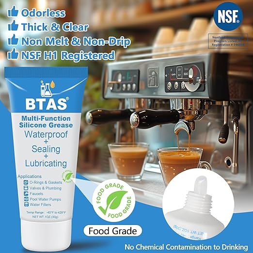 Faucet O Ring Silicone Grease for Plumbers Valve Pool Pump Lubricant Sealing Waterproof Food Grade 1 oz 2 Pcs