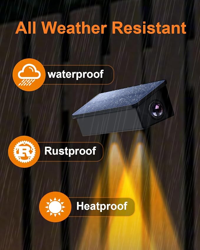 Solar Fence Lights Outdoor Waterproof LED Spot Lights, Warm White, Easy Install, Enhanced Security for Step, Wall, Deck, Patio, Yard, Stair, Walkway, Garden, Garage, Rail & Pool,DownSide-16Pack