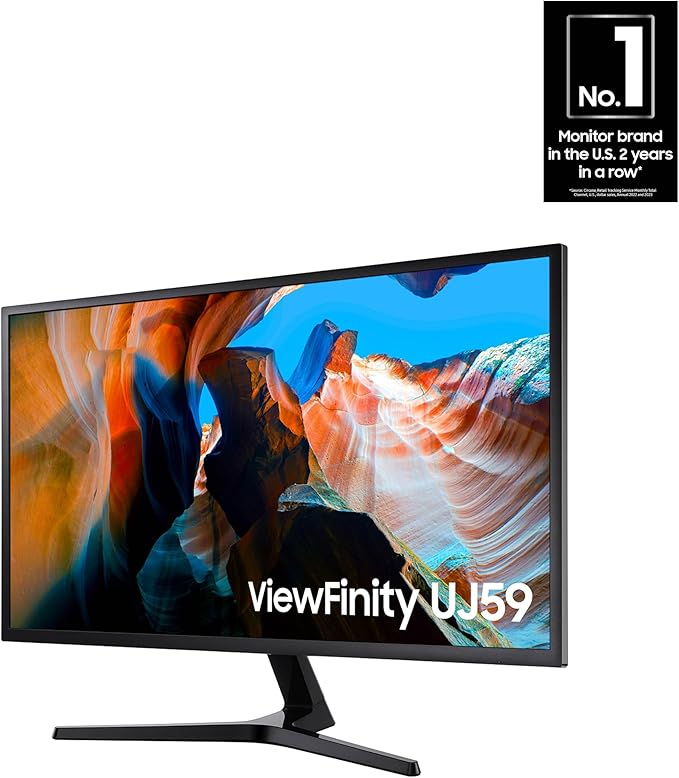 SAMSUNG 32" UJ59 Series 4K UHD (3840x2160) Computer Monitor,VA Panel, HDMI, Display Port, Eye Saver/Flicker Free Mode, FreeSync, LU32J590UQNXZA, Black