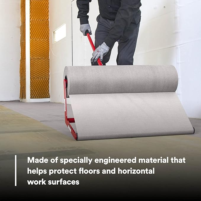 3M Dirt Trap Protection Material 37853, Gray Color, Nonwoven, Overspray Protection, Traps Dust and Debris, Clean, 56 in x 300 ft