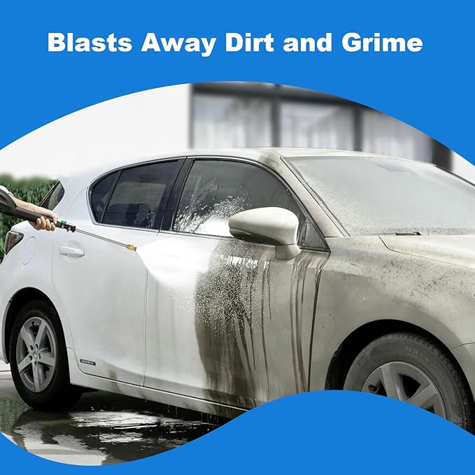 Electric Pressure Washer 5000 PSI 2.8 GPM High Power Washer with 4 Pressure Nozzle and Foam Cannon, powerwashers for Home, Car Washing, Fence Cleaning, Patio, Blue
