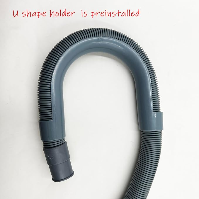 HLMOptimo 10 Feet Universal Washing Machine Drain Hose Flexible Dishwasher Drain Hose Extension Kits Corrugated Washer Hose w/ 1 Adapter 4 Clamps 1 U-Bend Holder