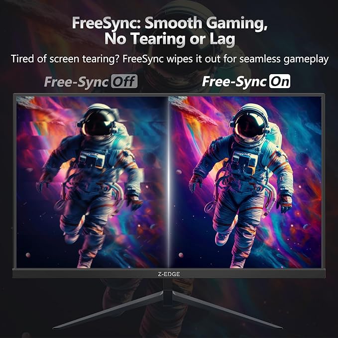 Z-Edge 24 inch 240Hz 165Hz Gaming Monitor, FHD 1080p, MPRT 1ms, IPS Monitor Gaming, 350nits, 16.7M Colors, 99% sRGB, UG24PJ Frameless Bezel, DP x1, HDMI x1(Black)