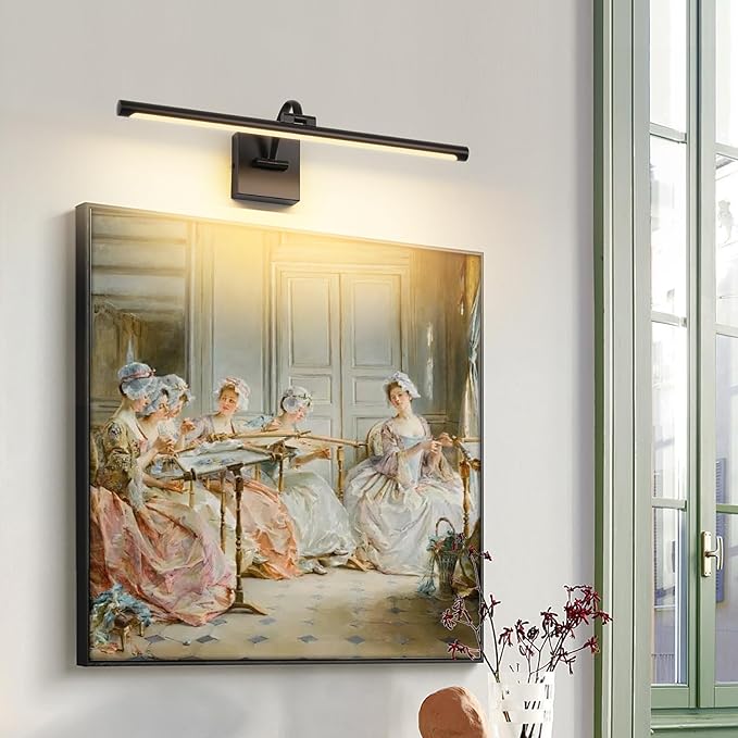 DESOOP Black Picture Lights for Wall Hardwired LED Picture Lighting Dimmable Gallery Light Art Light for Wall Portrait Artwork 23.62 inch 14W Warm White