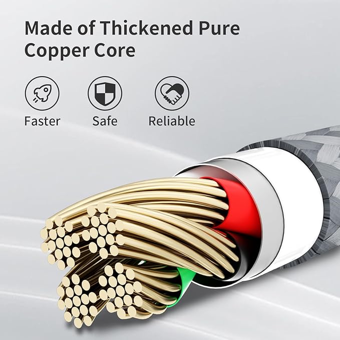 IDISON Multi Charging Cable(3Pack 4FT), 3 in 1 Charging Cable Nylon Braided Multiple USB Cable Universal Charging Cord with Type-C, Micro USB and IP Port for Cell Phones and More