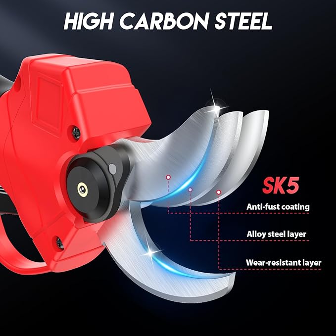 Upgraded Electric Pruning Shears,1.4" Cutting Diameter Cordless Power Pruner with LCD Display, Brushless Motor Pruning Shears with 2000mAh*2 Rechargeable Batteries for Garden Tree Pruner Branch