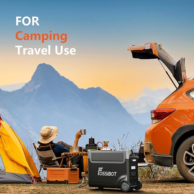 FOSSiBOT F3600 Portable Power Station, 5x120V AC Output 3600W/3840Wh LiFePO4 Battery Expandable to 11520Wh, Electrical Solar Generator for Garage, Home, Off-Grid Living, Camping, RVs