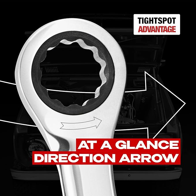 Jaeger 8 mm Ratchet Combination Wrench with 90-Tooth Ratcheting Precision and Hardened, Polished Steel for Projects with Metric Tight Spaces
