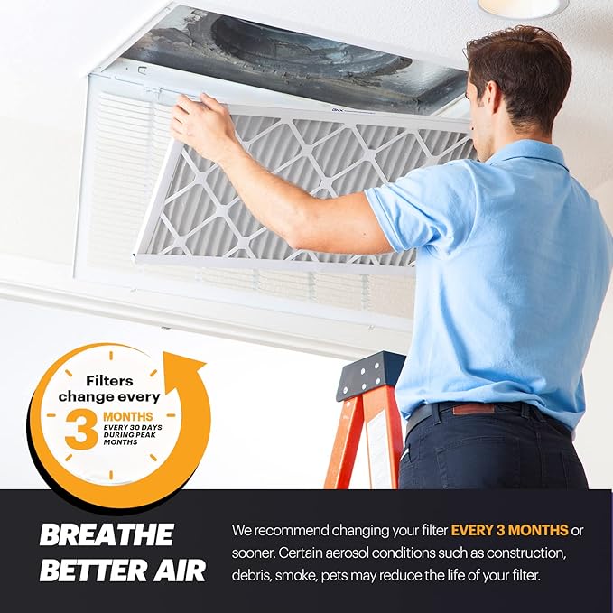 BNX TruFilter 18x20x1 Air Filter MERV 11 (6-Pack) - MADE IN USA - Allergen Defense Electrostatic Pleated Air Conditioner HVAC AC Furnace Filters for Allergies, Dust, Pet, Smoke, Allergy MPR 1200 FPR 7