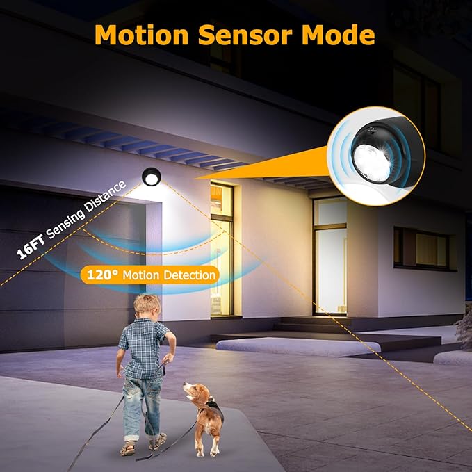Motion Sensor Outdoor Lights - Outdoor Motion Sensor Light Battery Operated Wireless Spotlight Motion Detector Security Light Auto On Off for Sheltered Porch Stair Hallway Garage Wall Shed (1 Pack)