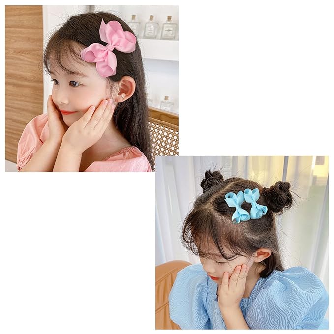 3pcs Baby Glitter Bows Hair Clips Little Girls Toddler Infants Alligator Clip Hair Accessories (Purple)