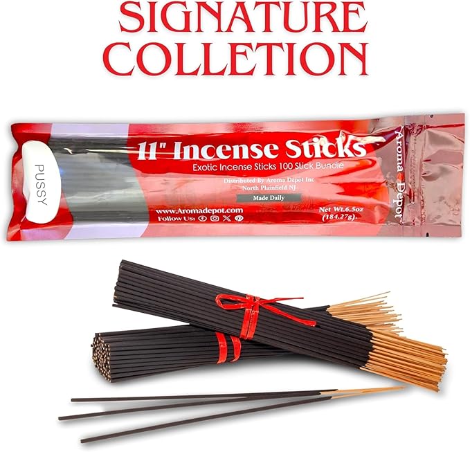 Jean P.G Type Most Exotic 11'' Incense Sticks. Approx. 85 to 100 Sticks Per Bundle, Each Natural Stick Burns for 45 mins to 1 Hour Each. Long Lasting Guarantee 100% Pure
