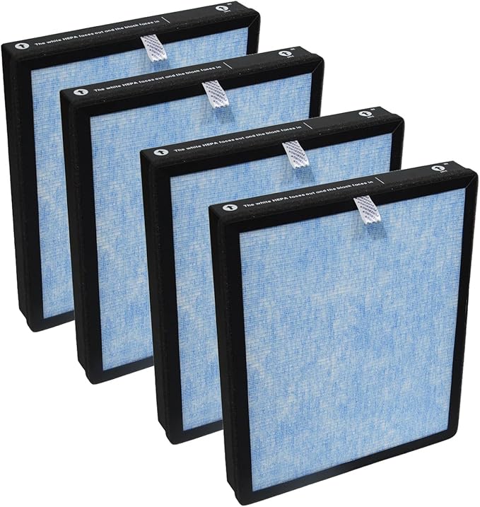 PUREBURG Replacement Filter Compatible with POMORON MJ005H Air Purifier,4-Pack H13 HEPA Activated Carbon 2-in-1 4-Stage Filtration