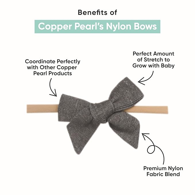 Copper Pearl Baby Bows: Stylish Headbands for Baby Girls, Premium Soft and Stretchy Baby Headbands, Perfect for Newborns, Trendy Designs - Gobi