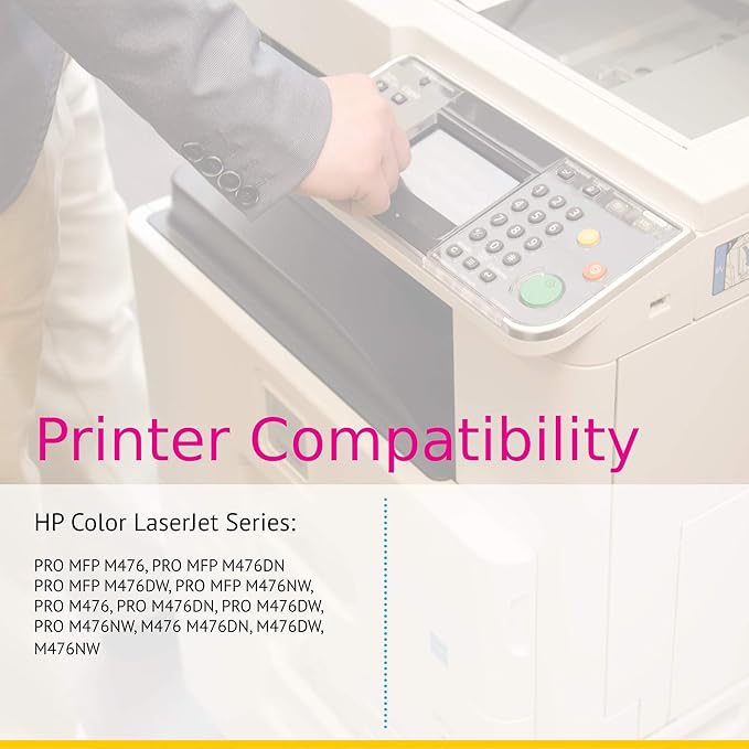 CS Replacement Toner Cartridge Compatible with HP 312A CF380A Black Color PRO MFP M476 PRO MFP M476DN PRO M476 M476 M476DN M476DW M476NW 2 Set